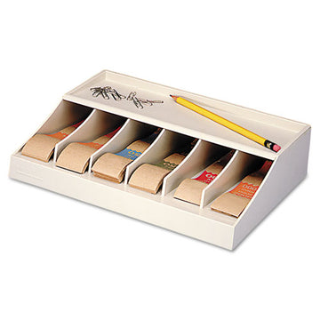 MMF Industries™ Bill Strap Rack, 6 Compartments, 10.63 X 8.31 X 2.31, Abs Thermoplastic, Putty freeshipping - TVN Wholesale